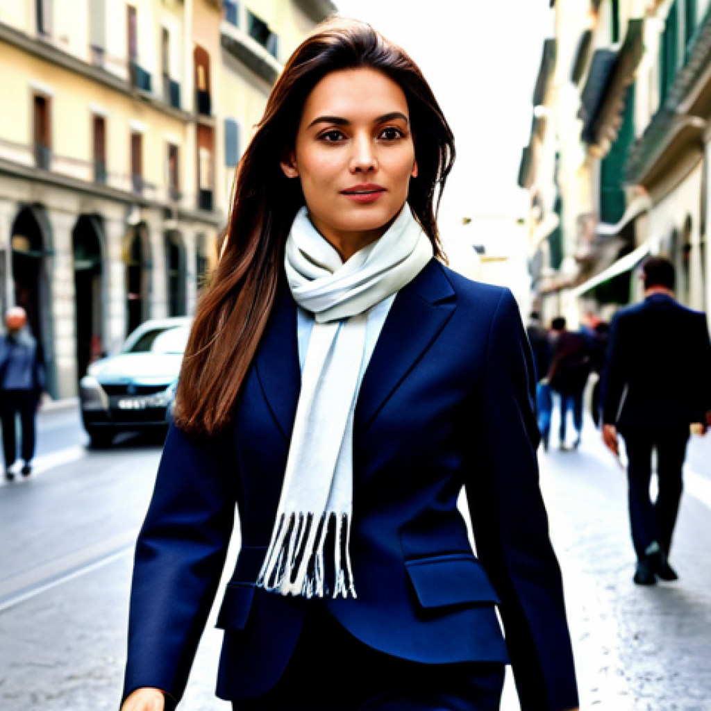 디지털 스토리의 소비자 참여 유도기법 - A Fashionable Milanese Woman**
"A stylish woman in Milan, Italy, walking down Via Montenapoleone, w...